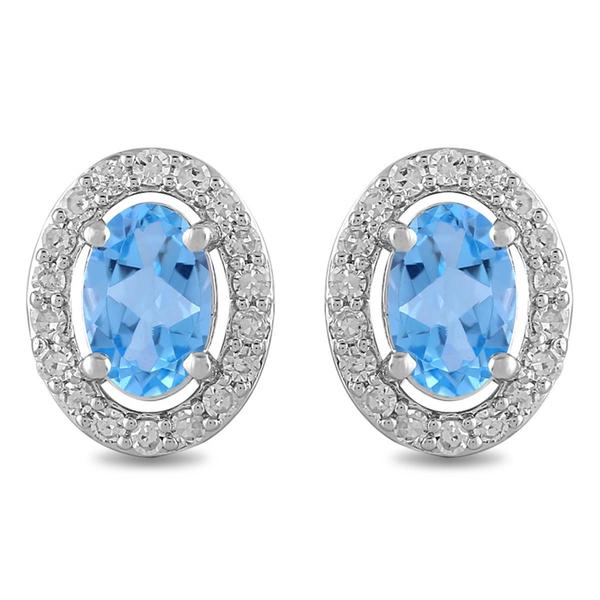Nova Star(R) Silver-Sterling 1/4ctw. Lab Diamond Stud Earrings