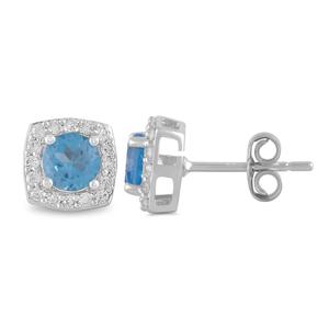 Nova Star(R) Silver Sterling Lab Diamond Gemstone Stud Earrings alternate view
