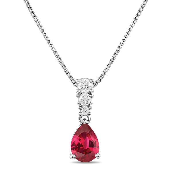 Nova Star(R) 1/10ctw. Lab Grown Diamond & Lab Grown Ruby Pendant