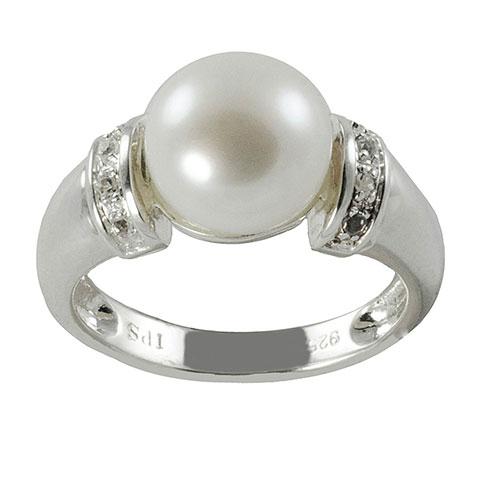Gemstone Classics(tm) Sterling Silver & Cultured Pearl Ring