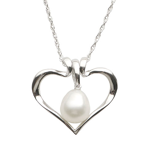 Gemstone Classics(tm) Sterling Silver Heart Shaped Pendant