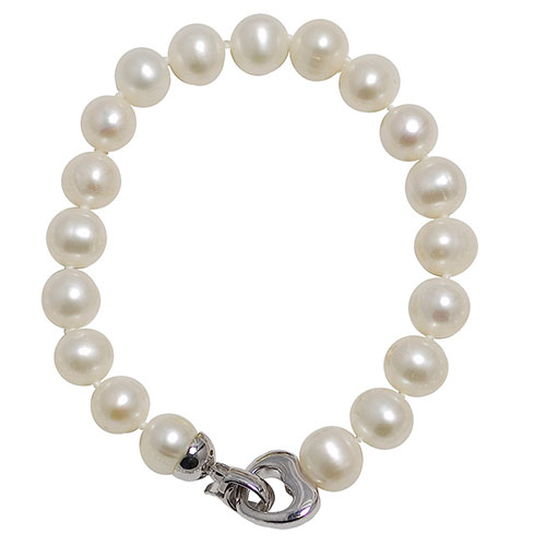 Gemstone Classics(tm) 8in. Sterling Silver And Pearl Bracelet