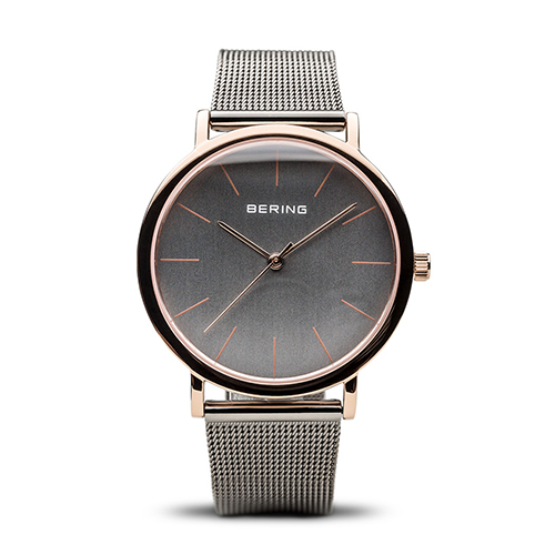 Unisex BERING Rose Gold Slim Scratch Resistant Watch - 13436