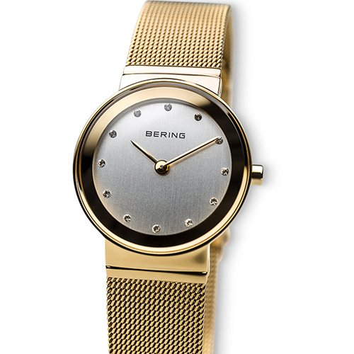 Womens BERING Gold Classic Mesh Watch - 10126-334