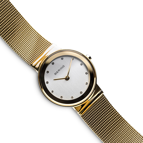 Womens BERING Gold Classic Mesh Watch - 10126-334