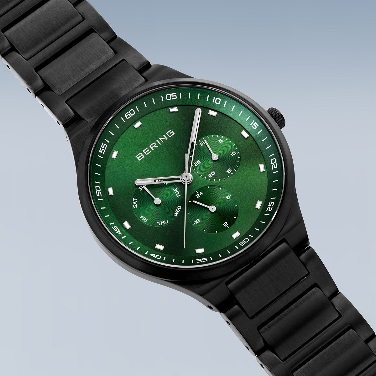 Mens BERING Stainless Steel Green Dial Watch - 11740-728