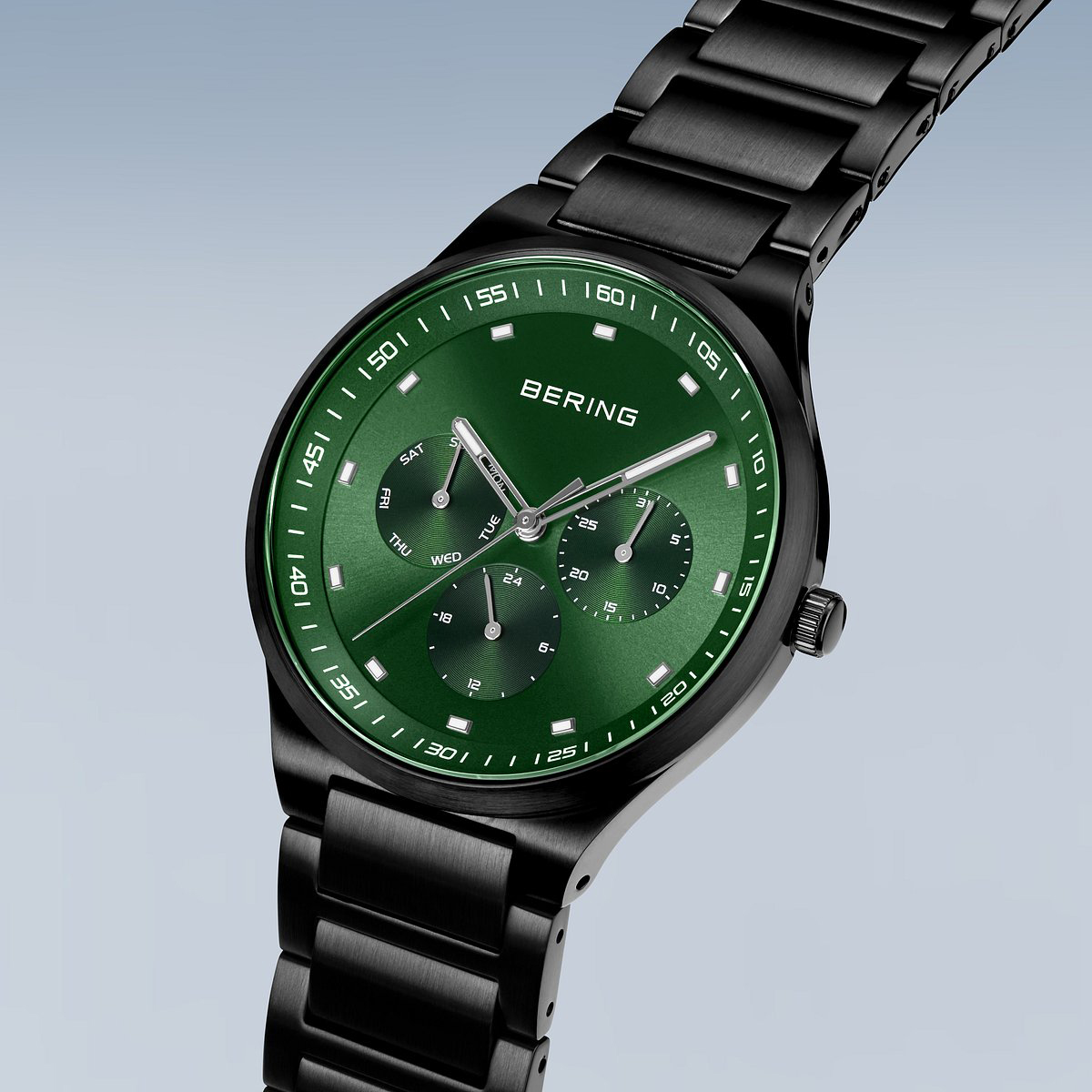 Mens BERING Stainless Steel Green Dial Watch - 11740-728