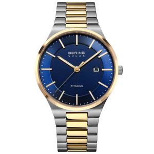 Mens BERING Blue Sunray Dial Solar Watch - 14439-717