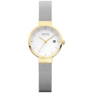 Womens BERING Solar Two-Tone White Dial Watch - 14426-010