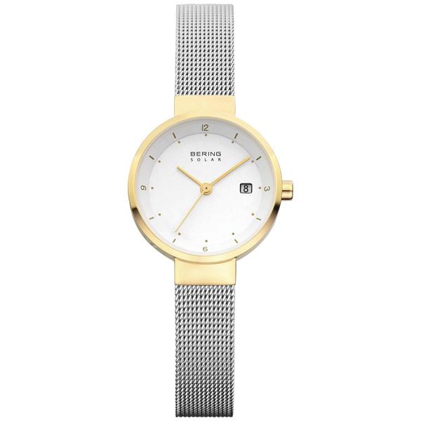 Womens BERING Solar Two-Tone White Dial Watch - 14426-010