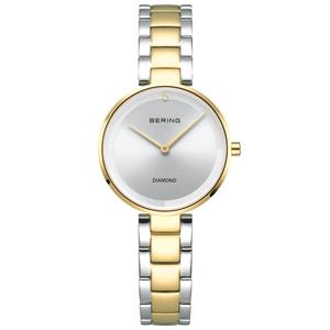 Womens BERING Silver Dial Genuine Diamond Accent Watch
