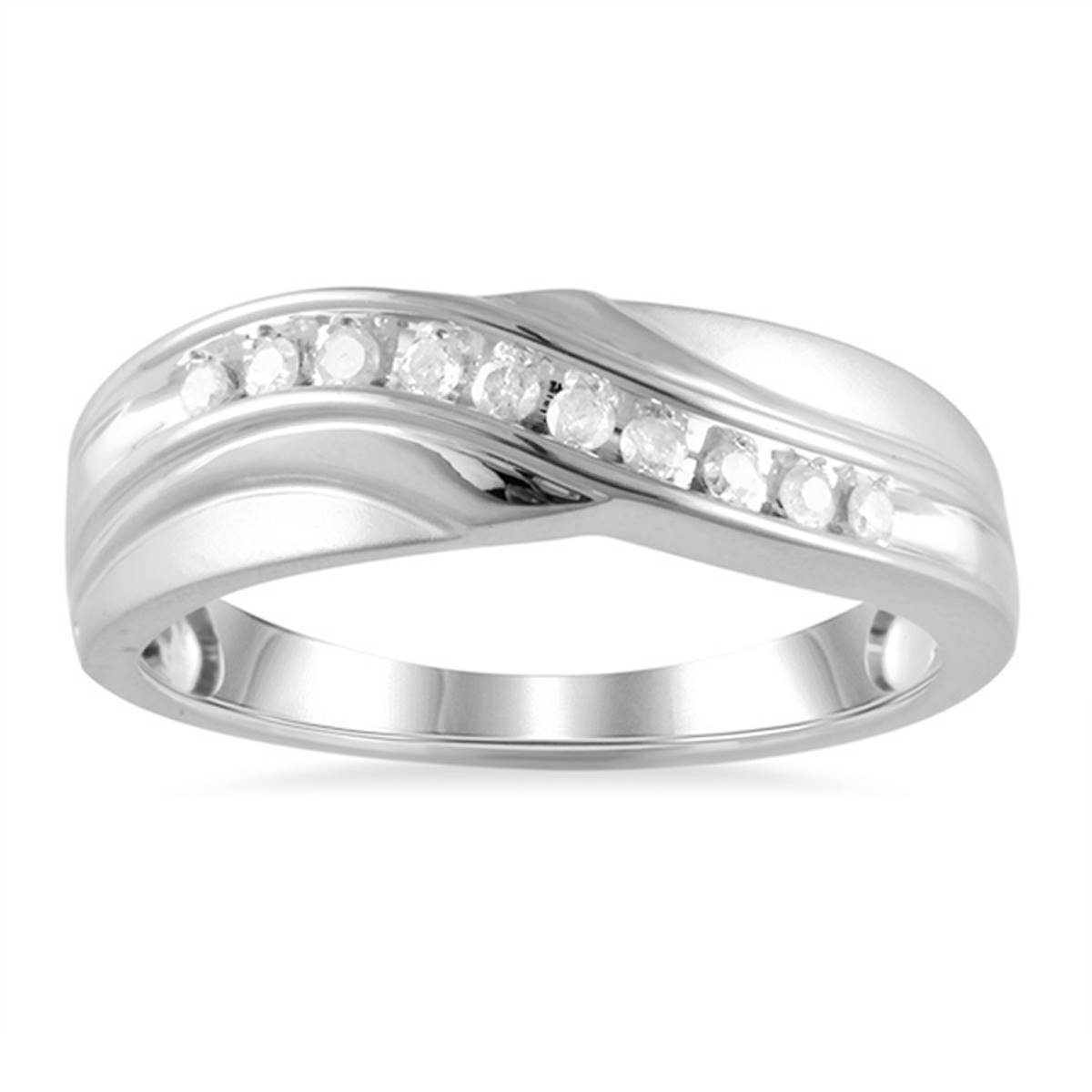 Mens Endless Affection(tm) 10kt. White Gold Diamond Band