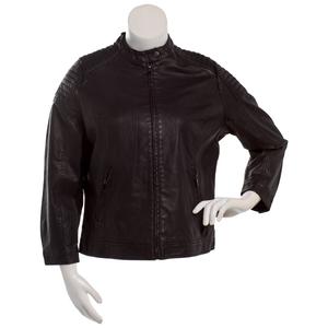 Juniors Plus Snobbish Faux Leather Biker Jacket