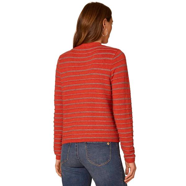Womens Democracy Long Sleeve Tie Neck Stripe Sweater alternate view
