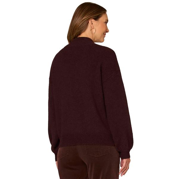 Womens Democracy Bead Embroidered Sleeve Mock Neck Sweater alternate view