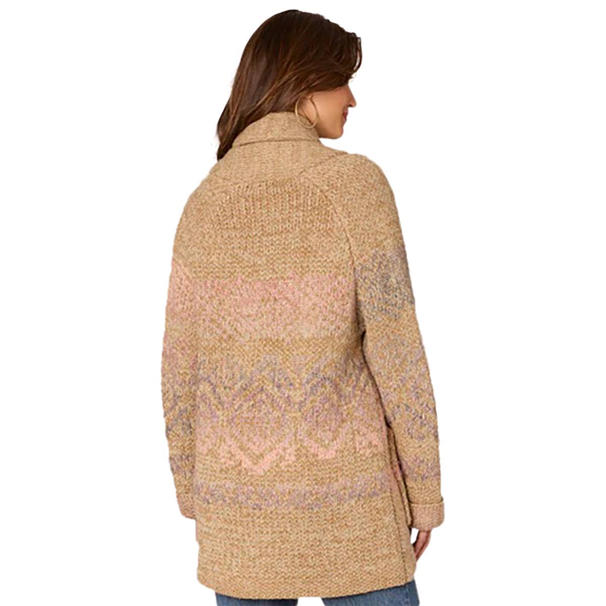 Womens Democracy Long Sleeve Shawl Ombre Jacquard Cardigan