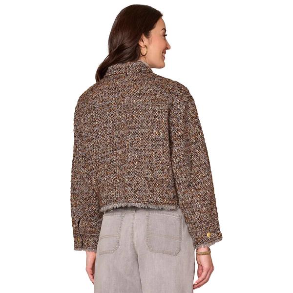 Womens Democracy Patch Pocket Fray Hem Cropped Jacket alternate view
