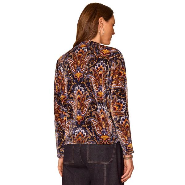 Womens Democracy Long Batwing Sleeve Abstract Paisley Blouse alternate view