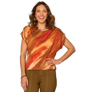 Womens Democracy Short Dolman Sleeve Abstract Blouse