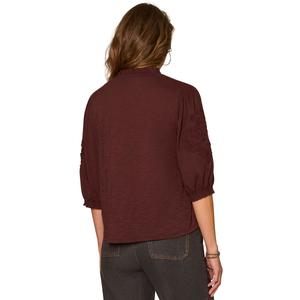 Womens Democracy 3/4 Blouson Sleeve Ruffle Neck Blouse alternate view
