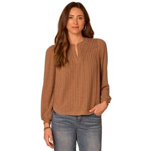 Womens Democracy Long Blouson Sleeve Textured Sweater alternate view
