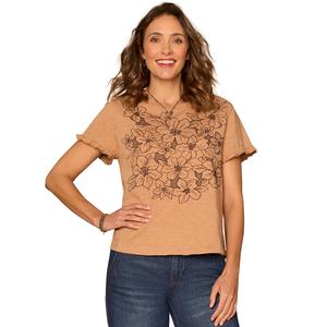Plus Size Democracy Short Ruffle Sleeve Floral Blouse