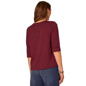 Plus Size Democracy Elbow Sleeve 1/4 Button Solid Tee alternate view