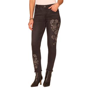 Petite Democracy Absolution(R) Black Floral Skinny Jeans