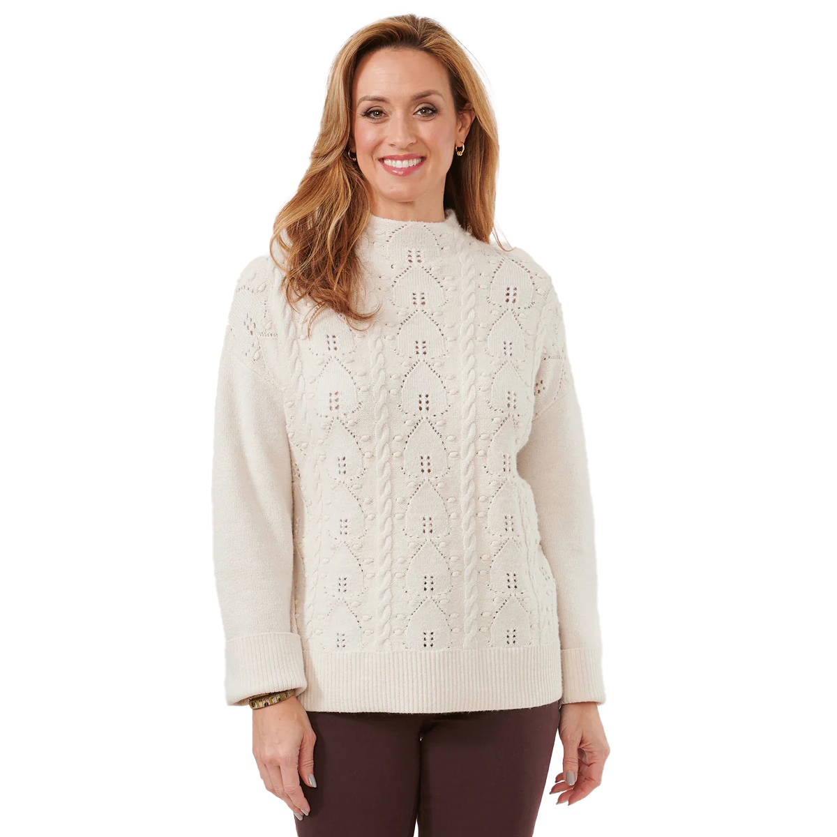 Petite Democracy Absolution(R) Mock Neck Popcorn Sweater