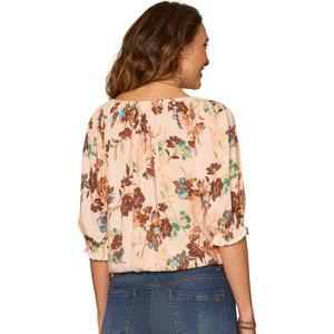 Womens Democracy Elbow Sleeve Bubble Hem Floral Blouse alternate view