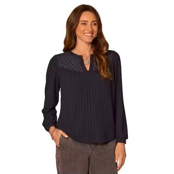 Plus Size Democracy Long Blouson Sleeve Textured Sweater