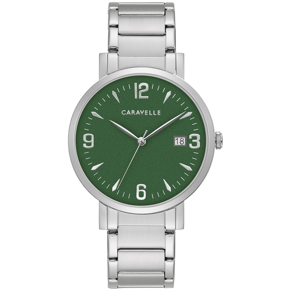 Mens Caravelle By Bulova Green Dial Bracelet Watch - 43A155