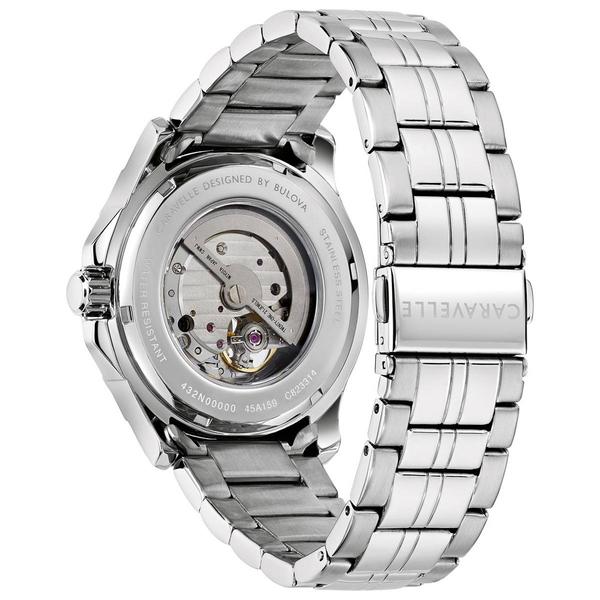 Mens Caravelle Stainless Steel Skeleton Dial Watch - 43A159 alternate view