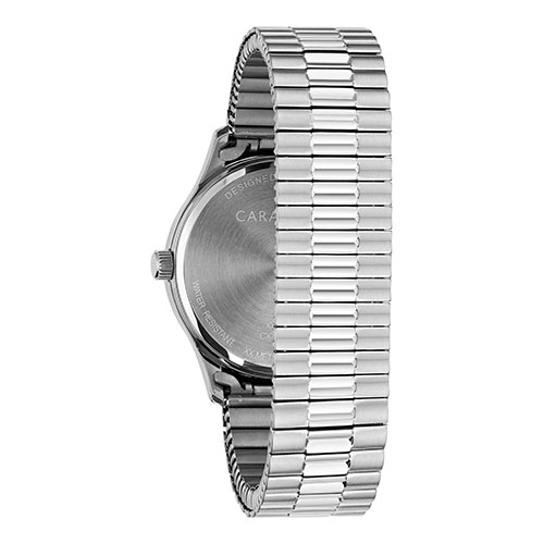 Mens Caravelle Silver Tone Expansion Band Watch - 43B161