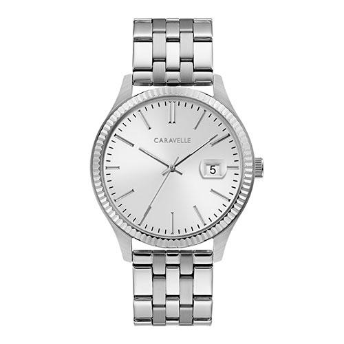 Mens Caravelle Coin-Edge Bezel Bracelet Watch - 43B163
