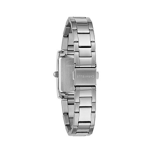 Womens Caravelle Classic Rectangular Steel Watch - 43L203