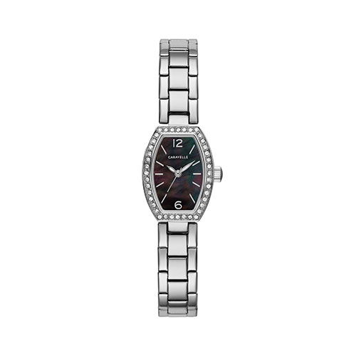 Womens Caravelle Black Mother Of Pearl Dial Watch - 43L204