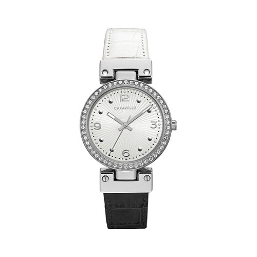 Womens Caravelle Reversible Leather Strap Watch - 43L208