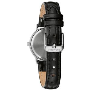 Womens Caravelle White Dial Black Leather Strap Watch - 43L216 alternate view