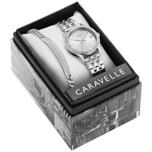 Womens Caravelle by Bulova Crystal Accented Watch Set - 43X104