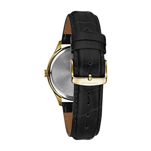 Mens Caravelle Leather Strap & Steel Watch - 44B118 alternate view