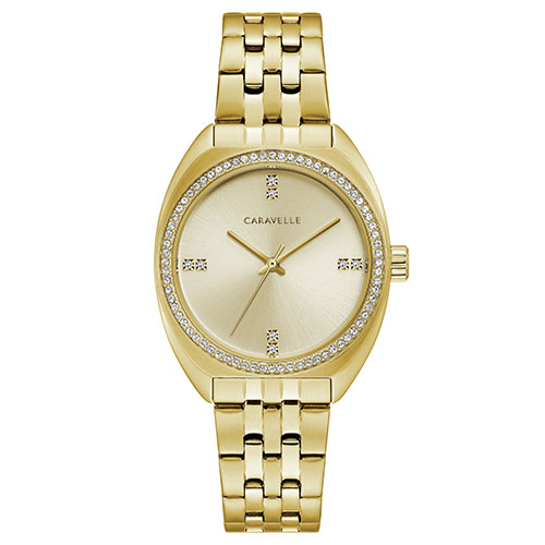 Womens Caravelle Champagne Dial Bracelet Watch - 44L250