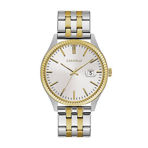 Mens Caravelle Two-Tone Bracelet Dress Watch - 45B148