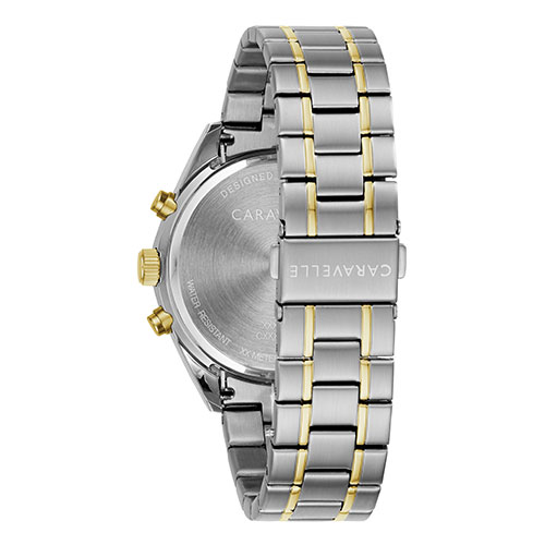 Mens Caravelle Two-Tone Chronograph Bracelet Watch - 45B152