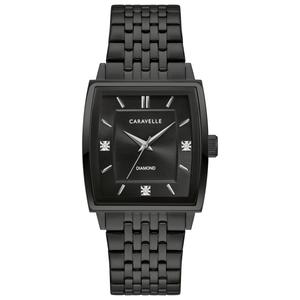 Mens Caravelle Modern Black IP Stainless Steel Watch - 45D111
