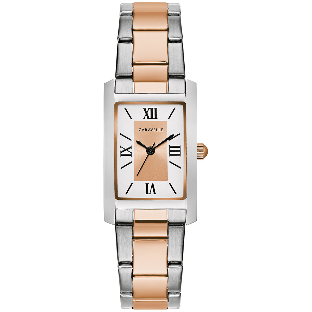 Womens Caravelle By Bulova Two-Tone Rectangular Watch - 45L187