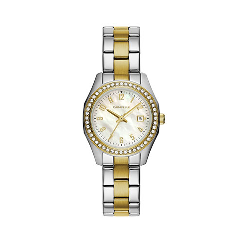 Womens Caravelle Two-Tone Crystal Sport Watch - 45M113