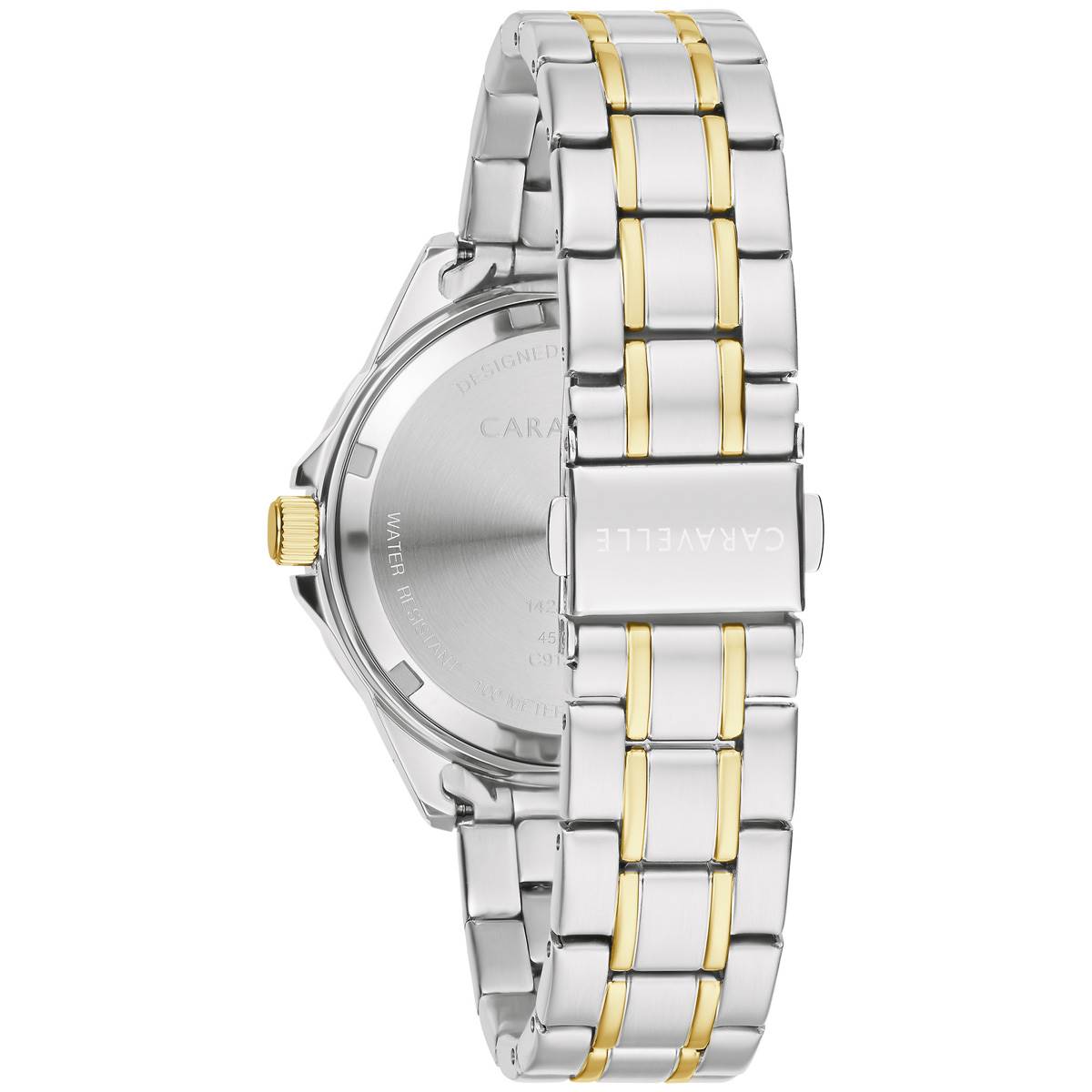 Womens Caravelle Two-Tone Crystal Bezel Bracelet Watch - 45M120