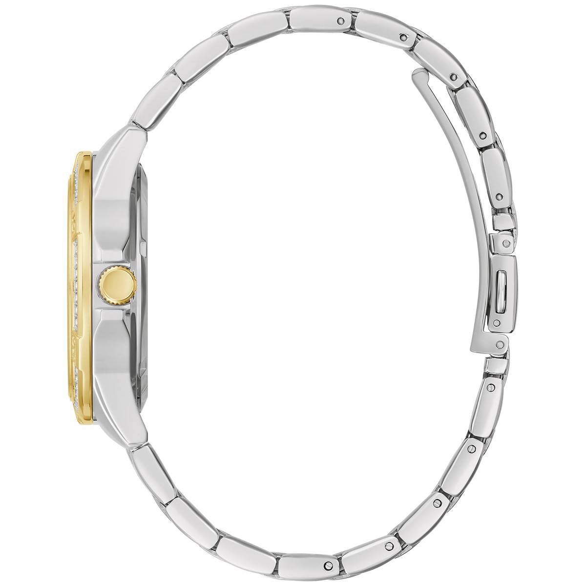 Womens Caravelle Two-Tone Crystal Bezel Bracelet Watch - 45M120