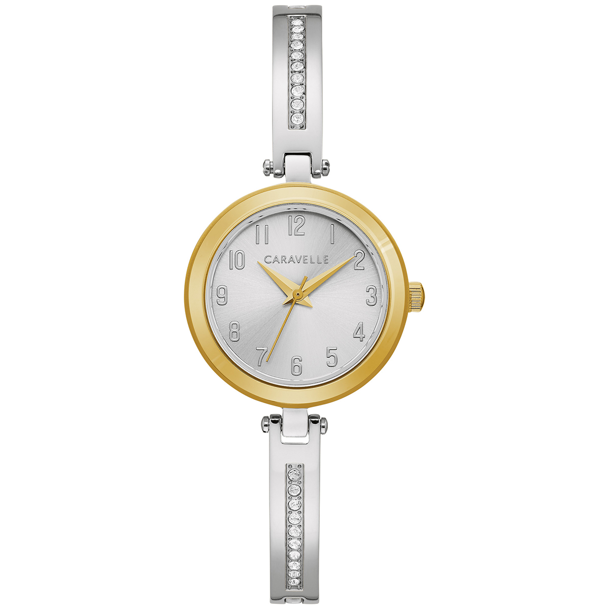 Caravelle Gold-tone Watch & Crystal Bracelet Set- 45X101